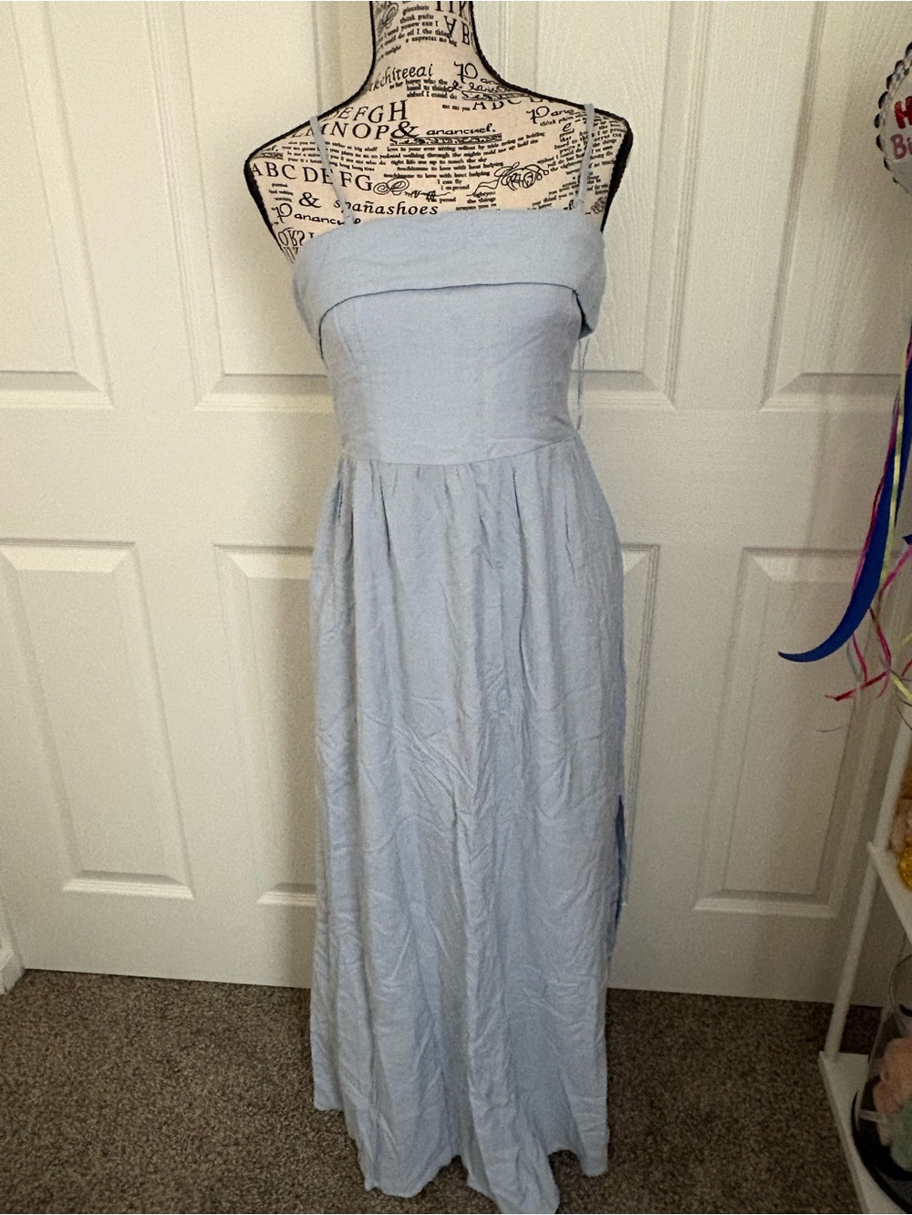 Showpo Light Blue Strapless Maxi Dress